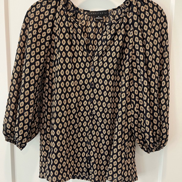 Sanctuary Navy Paisley Buttoned Sleeve Blouse - Picture 3 of 4
